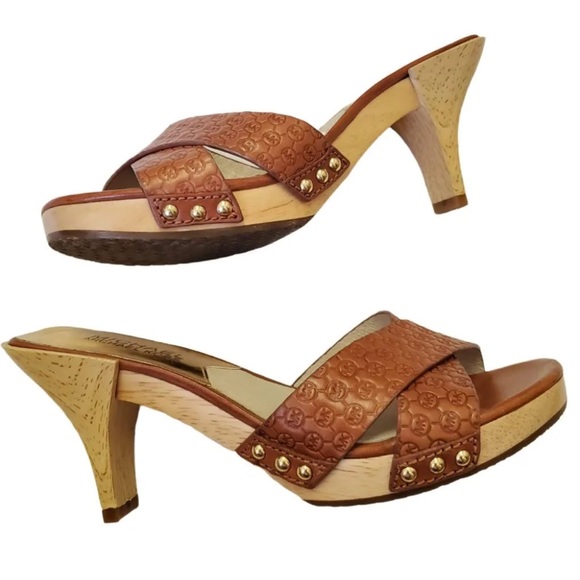 michael kors wooden heels